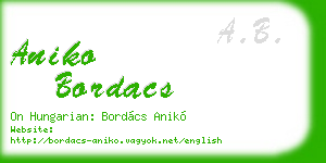aniko bordacs business card